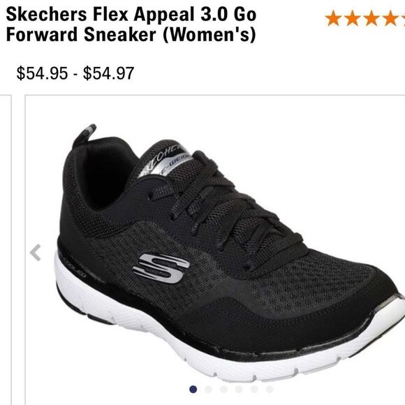 Sketchers flex sole black sneakers - Picture 2 of 5